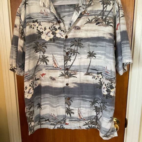 Men's Palm Island Clothing Co Short Sleeved Hawaiian Button Down Shirt Sz L - Picture 4 of 13